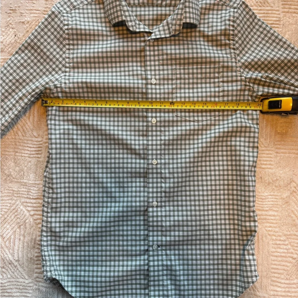 Banana Republic Men's Green Gingham Check Button Down Shirt M Cotton Long Sleeve